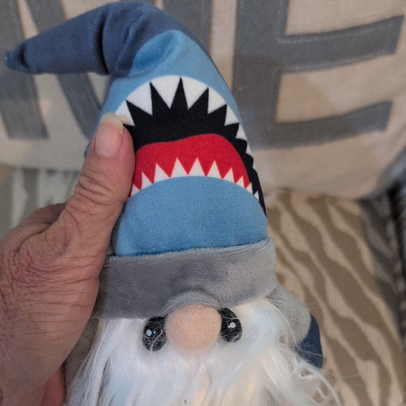 Shark Gnome Stuffed Toy - Blue and Gray - Picture 7 of 7